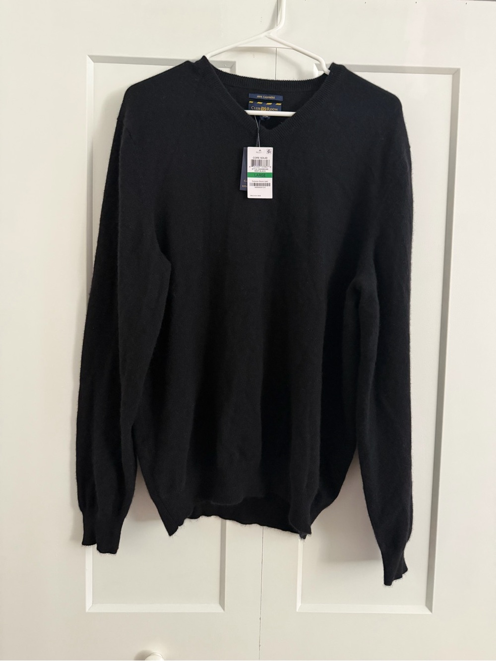 Club Room Men's Black V-Neck Cashmere Sweater